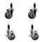 Service Caster 3.5'' SS Gray Poly Wheel Swivel 1-1/8'' Expanding Stem Caster Set 2 Brakes, 4PK SCC-SSEX20S3514-PPUB-2-TLB-2-118 - alternate 1